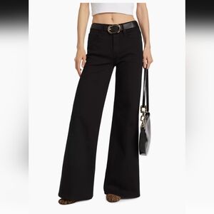 MOTHER Lil' Twister Sneak High-Rise Wide-Leg Jeans Petite Black